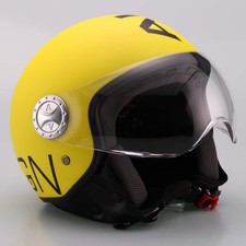 CASCO AL DESIGN DEMI JET CON VISIERA ELICOTTERISTA GIALLO NERO OPACO