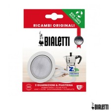RICAMBIO 3 GUARNIZIONI + 1 FILTRO 12 TZ PER CAFFETTIERE BIALETTI MOKA EXPRESS