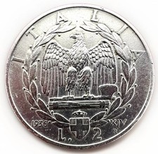 Italia 2 Lire 1936 R XIV