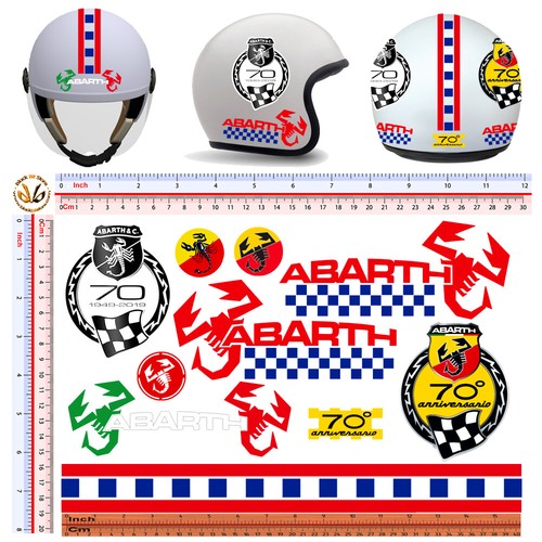 Abarth adesivi casco striscia