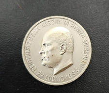 MEDAGLIA CENTENARIO DELLA NASCITA BENITO MUSSOLINI 1983 ARGENTO SILVER 