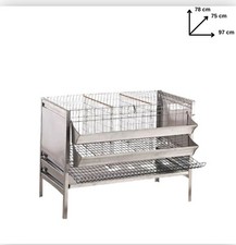 GABBIA PER GALLINE OVAIOLE IN ACCIAIO ZINCATO , CON 3 CELLE PER CIRCA 9 GALLINE