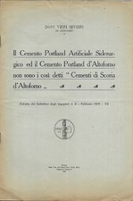 CEMENTO PORTLAND ARTIFICIALE SIDERURGIA ALTOFORNO SCORIA VIERI SIVIERI 1929