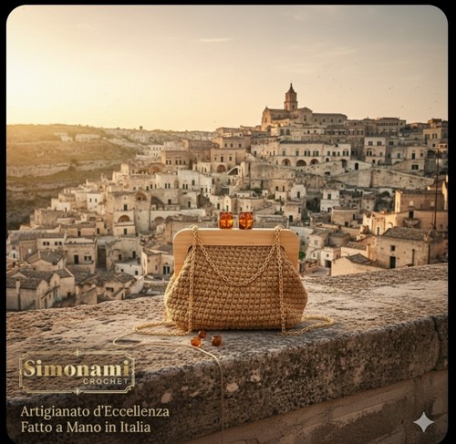 Pochette bronzo uncinetto - ​pochette,