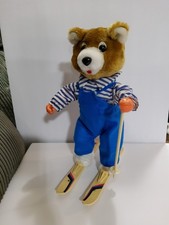 Vintage 1986 Skiing Champion Bear With Melody Plays Music But Doesnt Move
