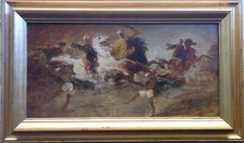 dipinto olio su cartoncino