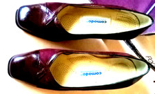 SCARPE IN PELLE SCAMOSCIATA COL. BORDEAUX MARCA COMODE TACCO 7 MIS. 37