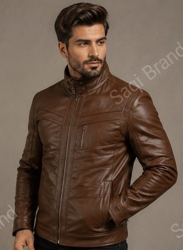 Giacca pelle marrone - , uomo