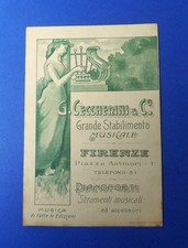 Pubblicità Ceccherini Stabilimento Musicale Firenze 1931 cm 9 x 13 Scritta