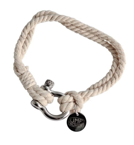 Bracciale tessuto bianco - bracciale, in