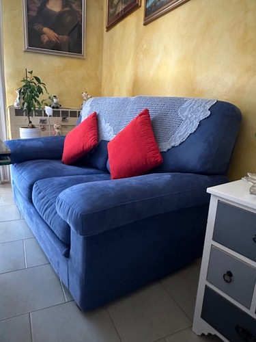 Divano posti alcantara blu - 2,