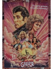 locandina GREASE john travolta olivia newton john musica brillantina CAT18