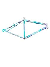 TELAIO BICI BICICLETTA ACCIAO 26 MTB UOMO BIANCO/VERDE/VIOLA H49