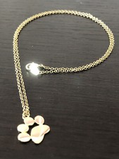 Collana Con Ciondolo Zampetta Animale Cane/Gatto Dorata