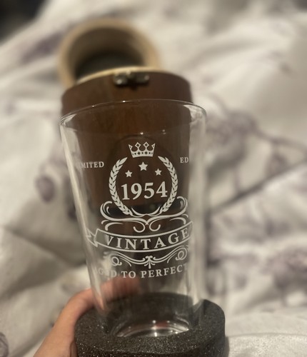 Bicchiere birra inciso 1954 - bicchiere,