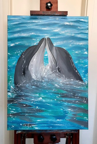 Quadro tela mare - , delfini