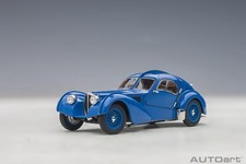 1:43 Autoart Bugatti 57Sc Atlantic 1938 Blue Spoked Rims Blue AA50947 Modellino