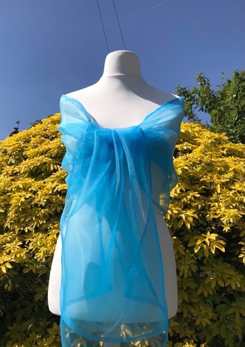 Scialle organza blu - , azzurro