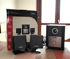 sistema audio, Sound System 2.1 per PC e TV. Un subwoofer in legno e due casse