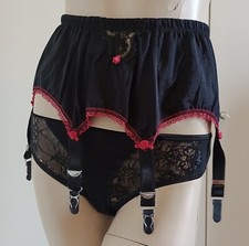 REGGICALZE NERO 6 GIARRETTIERE ELAINE EDWARDS SEXY LINGERIE INTIMO LEGGI MISURE