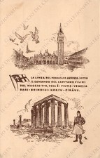 1936 Linea Piroscafo ASSIRIA Capitano Filini Venezia Piraus Cartolina militare