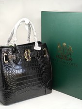 Holland Cooper Borsa Tote Brompton Nero Croc 12416G