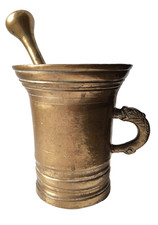 Antico mortaio e pestello in