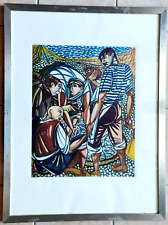 Acquaforte a colori timbrata firmata a mano Giuseppe Migneco con autentica