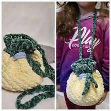 borsa bambina fatta a mano crochet di vellutino all'uncinetto forma di ananas