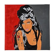 Quadro ACRILICO SU TELA già intelaiato 30 x 30 pop art unico Amy Winehouse