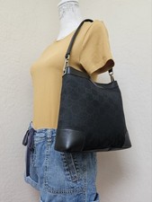 Gucci GG Black Canvas Leather