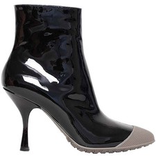 Miu Miu heel ankle boots stivaletti tg 37 uk 5.5 grey + black nero + grigio 