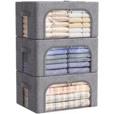 Lifewit 3 pezzi Scatole per Armadio Rigide con Cerniera, Organizzatore Armadio c