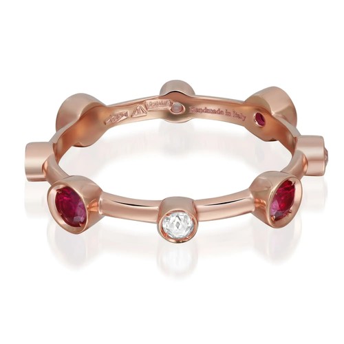 Anello fascia damiani rubini - fascia,