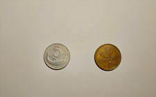 Moneta 5 Lire Delfino del 1953 e Moneta 20 Lire 1958 Repubblica Italiana 