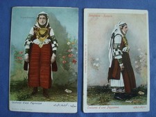 10 ANTICHE CARTOLINE-GRECIA-TURCHIA-SALONICCO-SALONIQUE-COSTUMI-ALBANESISCHE...