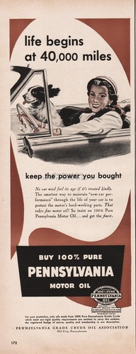 1950 pennsylvania motor oil - 1950,