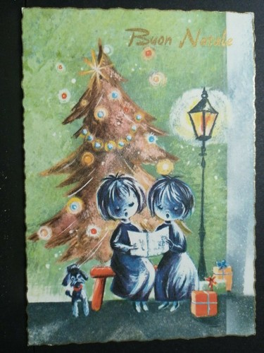 Cartolina buon natale bambini - buon,