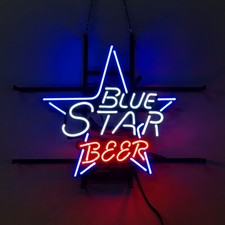 Insegna Neon Birra Stella Blu