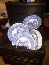 Servizio di Piatti x 6 ENGLISH STYLE C.P.ORIGINAL.Box legno e cuoio incluso