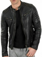 Giacca pelle uomo slim fit