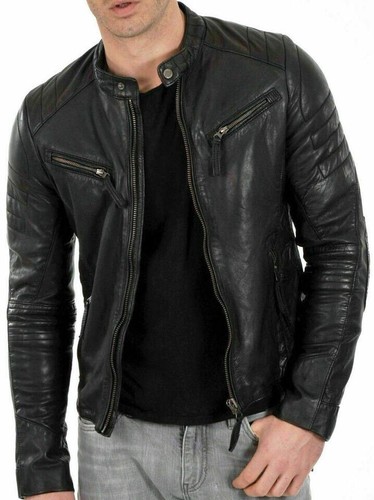 Giacca pelle uomo slim fit