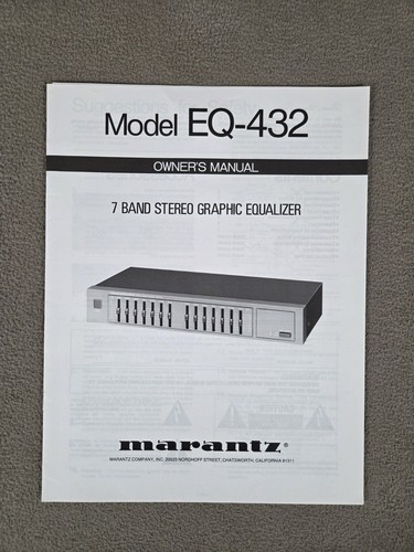Marantz model 432 manuale - model,