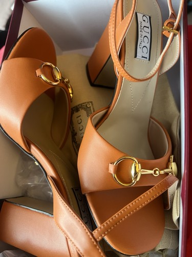 Gucci orange leather horsebit - orange,