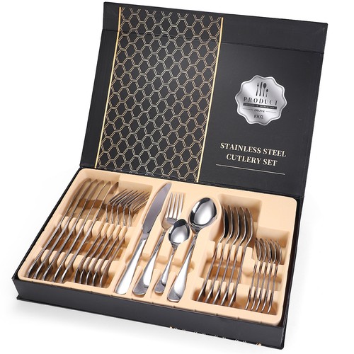Set posate acciaio - set,