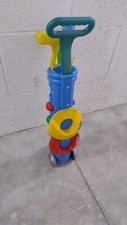 Childs Junior Golf Caddy Set Balls Clubs Trolley Kids Outdoor Garden Game...