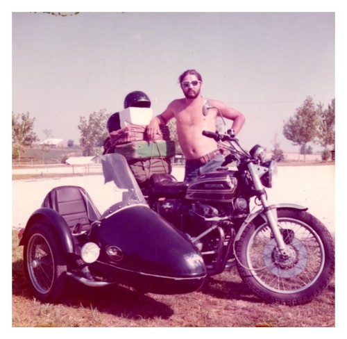 1970s shirtless man with honda - shirtless,