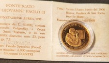 MONETA ORO UFFICIALE DEL VATICANO 1997 "VERSO ANNO SANTO" 50.000 LIRE FS (PROOF)