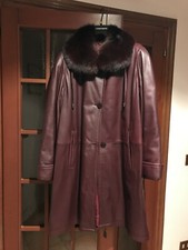 Giaccone in pelle con collo di