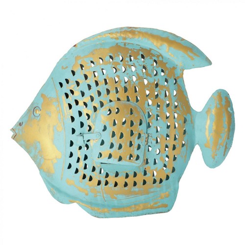 Pesce metallo porta candela - pesce,